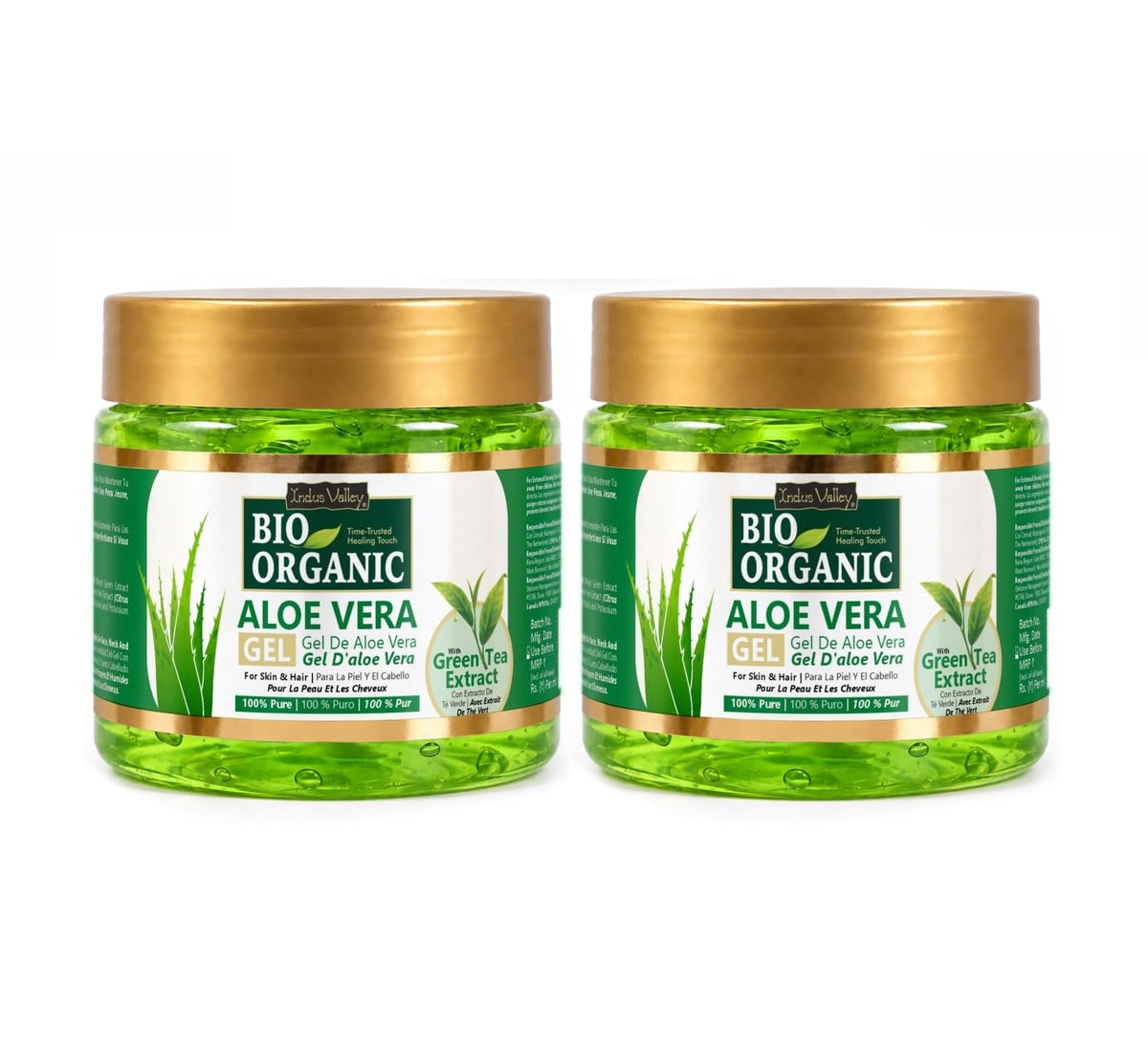 Aloe Vera Gel With Green Tea Extract For Face - pack of 2