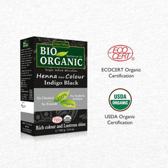 Bio Organic Indigo Black Henna Hair Color - Pack of 2