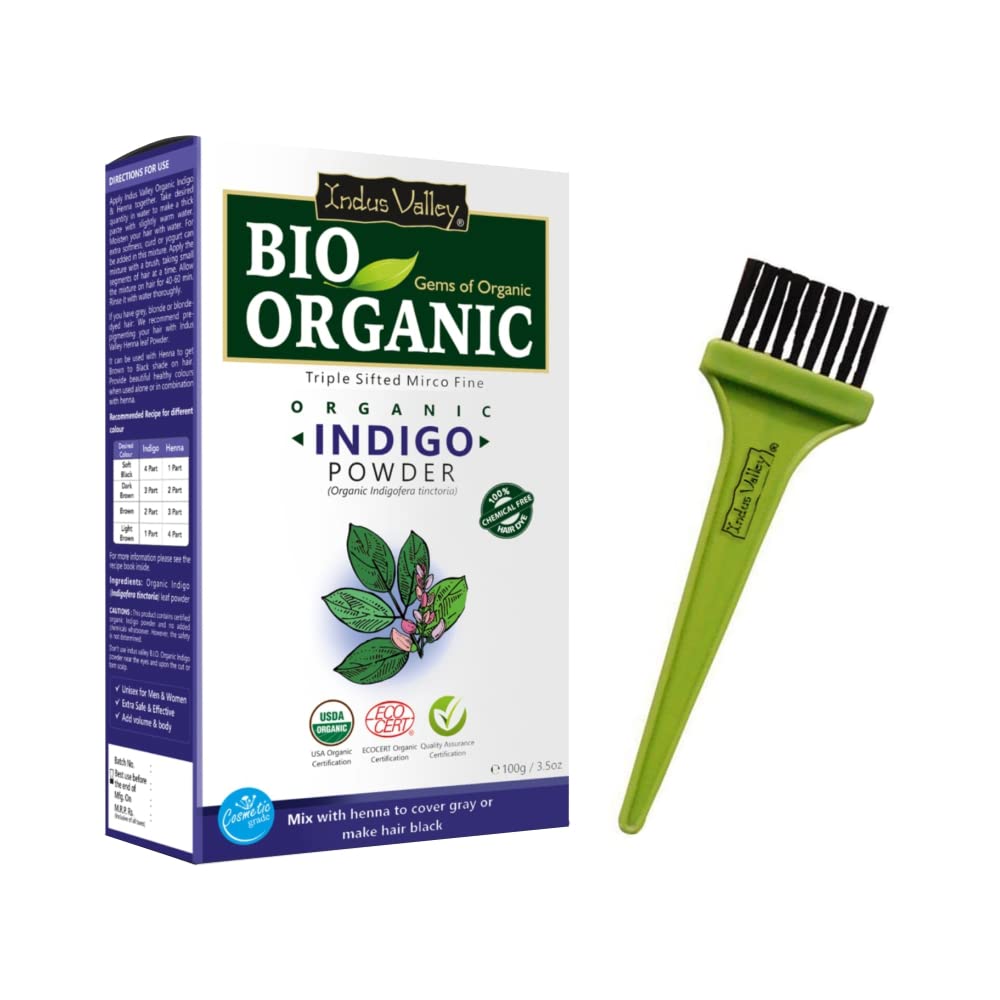 Bio Organic Indigo Powder with Brush for Hair