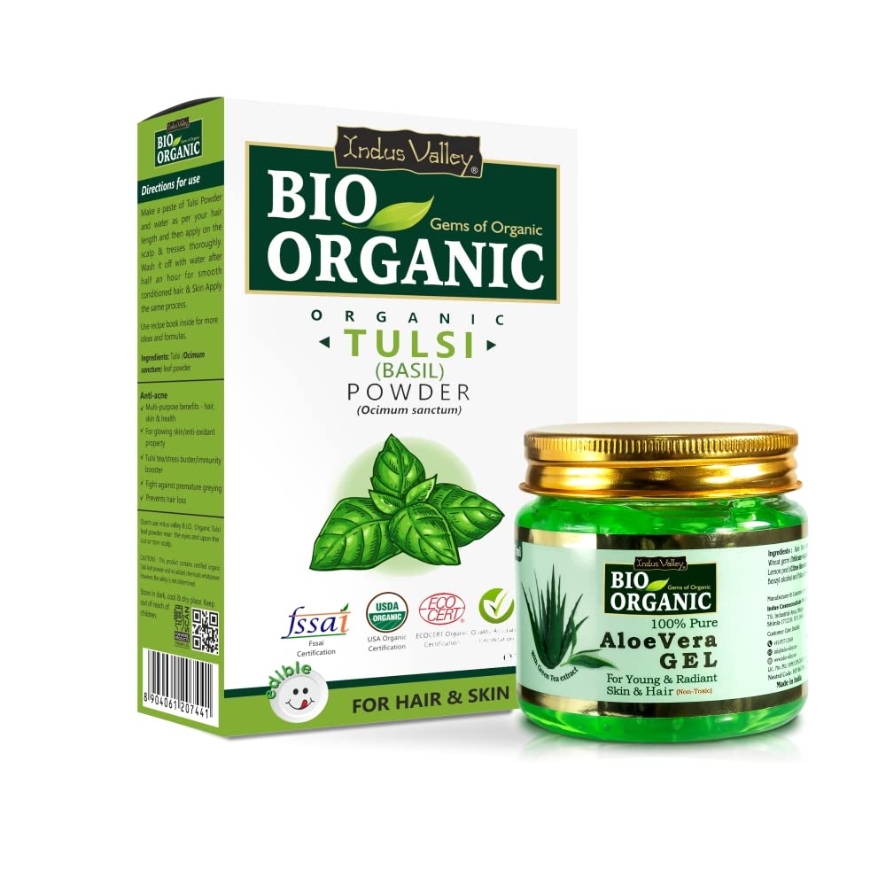 Aloe Vera Gel and Tulsi Powder Combo