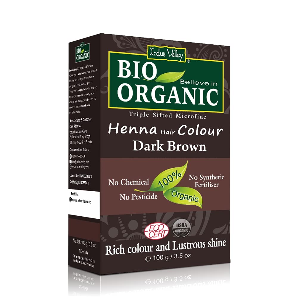 Bio Organic Dark Brown Henna Hair Color